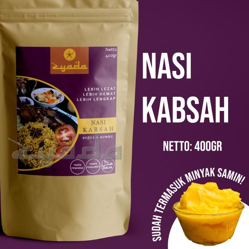 

☪ Nasi Kabsah Instan Zyada 400gr (4-5 Porsi) Beras Bumbu Kabsah Minyak Samin ♠