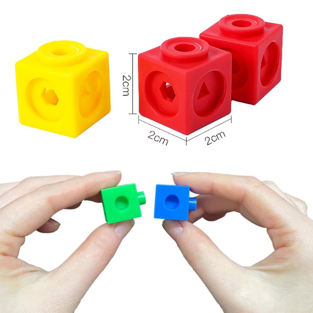 SKJK   Montessori Math Mainan Kreatif 10warna Anak Cowok Hadiah Susun Blok Merakit Mainan Rainbow Link Kubus 3D Puzzle Edukasi Permainan Susun Aktivitas Kartu Set