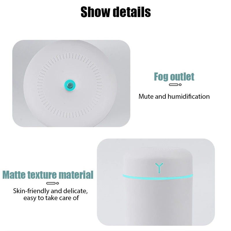 PELEMBAB RUANGAN AIR HUMIDIFIER ULTRASONIC HUMI AM-J2 DIFFUSER AROMATHERAPY 420ML LAMPU TIDUR