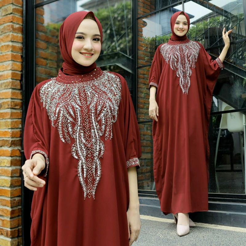 KAFTAN LEBARAN 2023 MEWAH/ KAFTAN CALISTA/ PAKAIAN MUSLIM MODEL KALONG / KAFTAN PAYET IMPORT