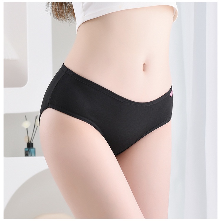 GO!CD1074 Celana dalam hitam polos wanita big size pinggiran polos import bahan halus