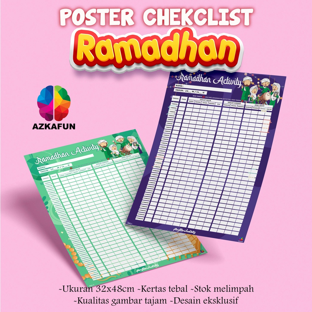 

Poster Checklist RAMADHAN ACTIVITY - Ceklist Ramadhan
