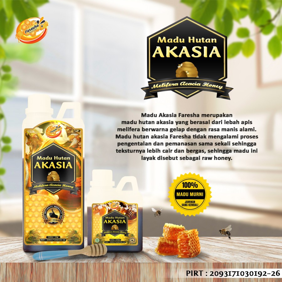 

Madu Lebah Hutan Raw Honey Faresha Akasia 1 Kg Bukan Madu Uray -