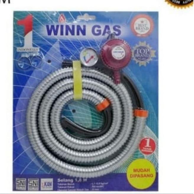✫ WINN : PAKET SELANG GAS 1,8M DAN REGULATOR WINN METER W-18M ➳
