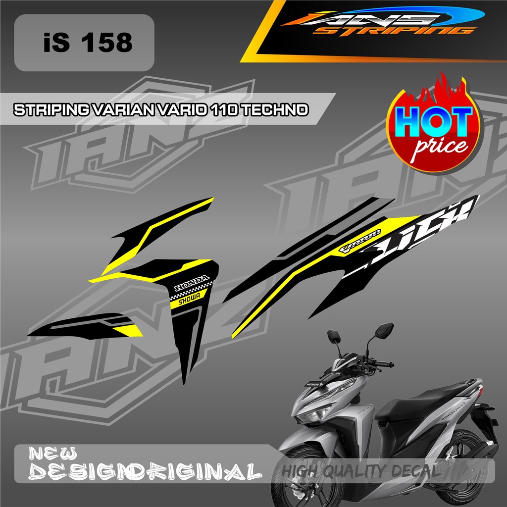 STIKER DECAL STRIPING HONDA VARIO TECHNO 110  STYLE SUDAH LAMINASI ANTI GORES / DECAL KERETA HONDA VARIO TECHNO IS158