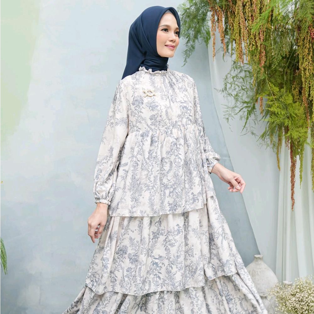 Kalea Dress Forest Cream - Klamby