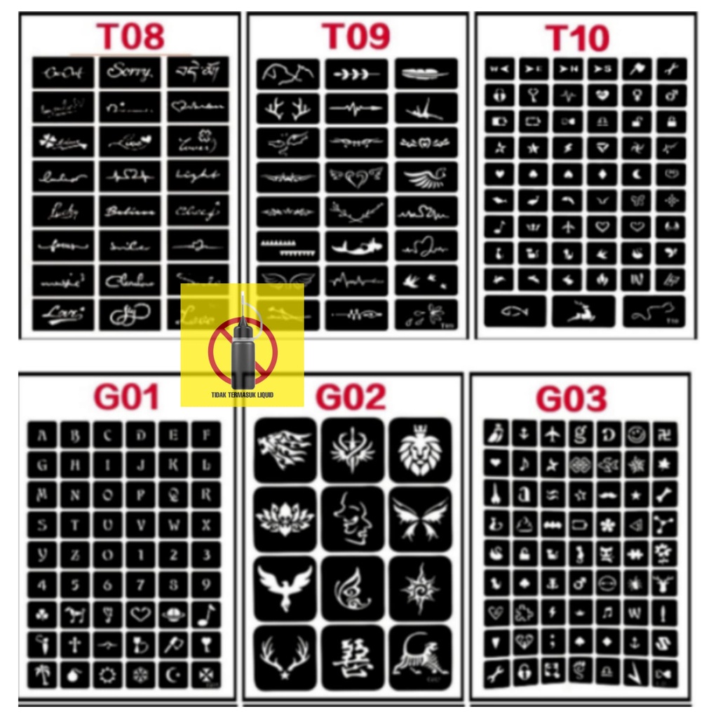 TM-Pola Tato Temporer Tato Semi Permanen Seri T