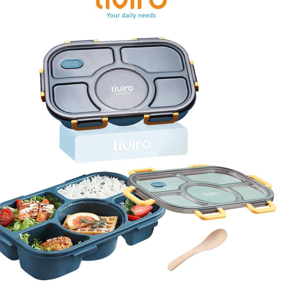 Harga Update liviro Kotak Makan Lunchbox Tempat Makan Degen 5 Grid 1400 ml Kapasitas Besar Anti Tump