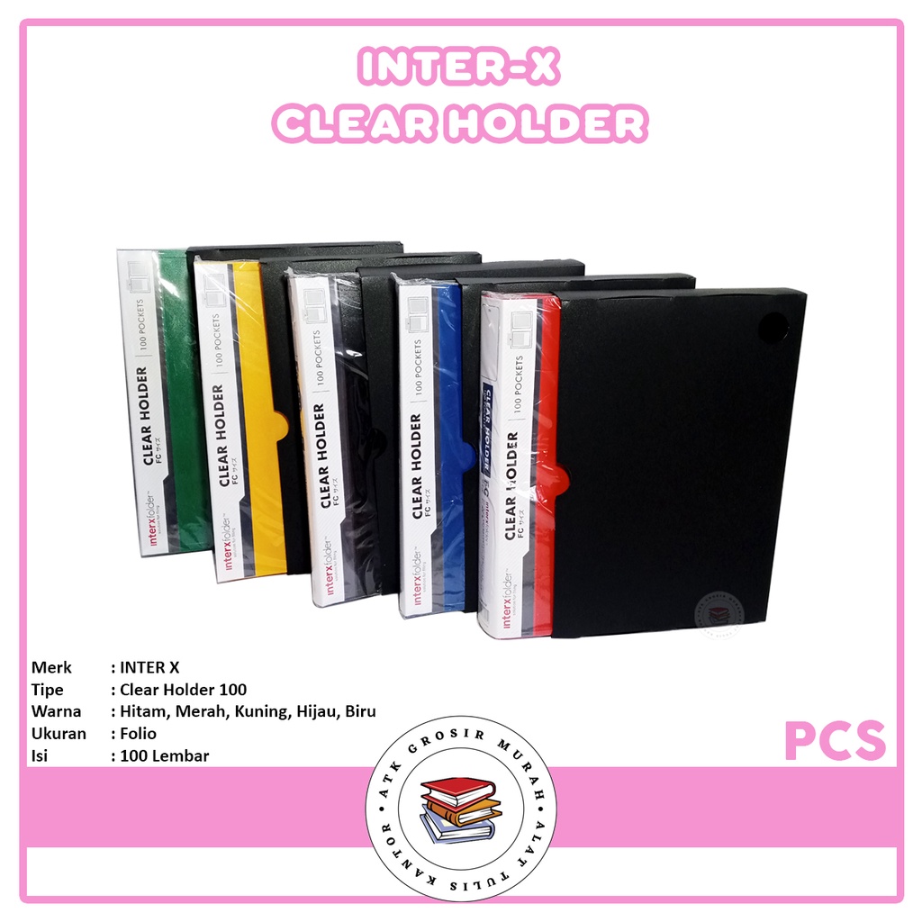 

INTER X - Clear Holder Folio Isi 100 Lembar + Cover Box - Pcs