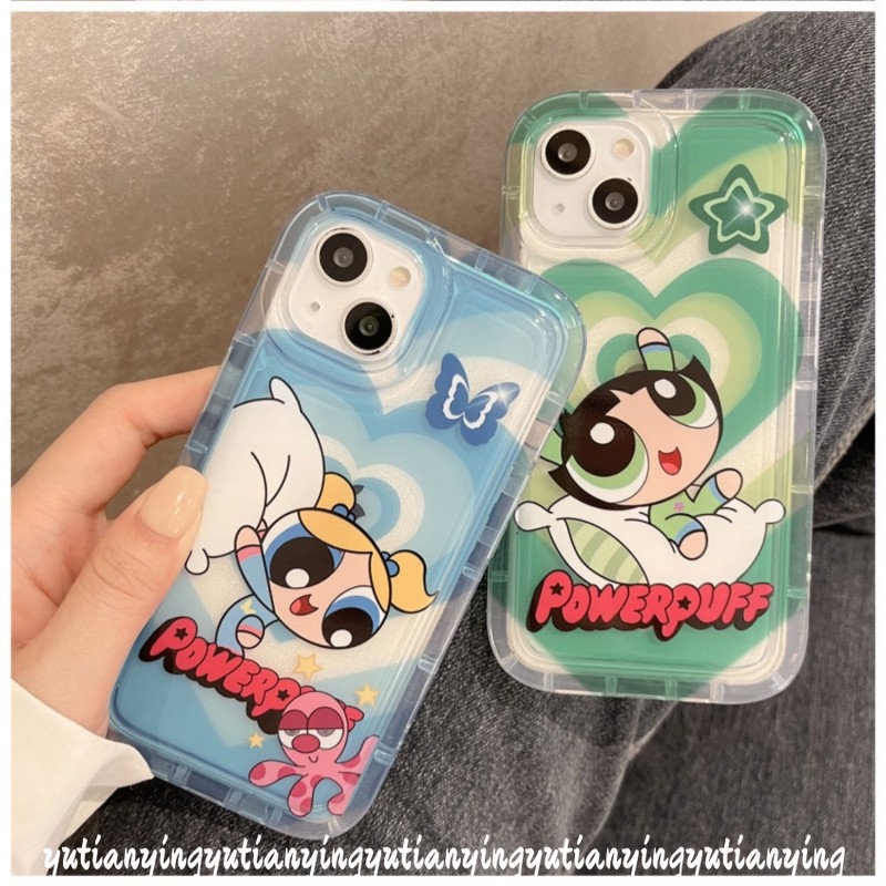 Soft Tpu Case Untuk Redmi Note10 10s 911s 11 Redmi10 9A A1 9T 9C NFC 10A Note9 Note10s Note10 Note1 Kartun The Powerpuff Love Heart Airbag Shockproof Clear Cover