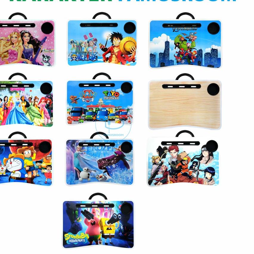 ➢ Pamosroom Meja Belajar Lipat Meja Portable Lipat Meja Laptop Minimalis Meja Belajar Karakter 47cm 