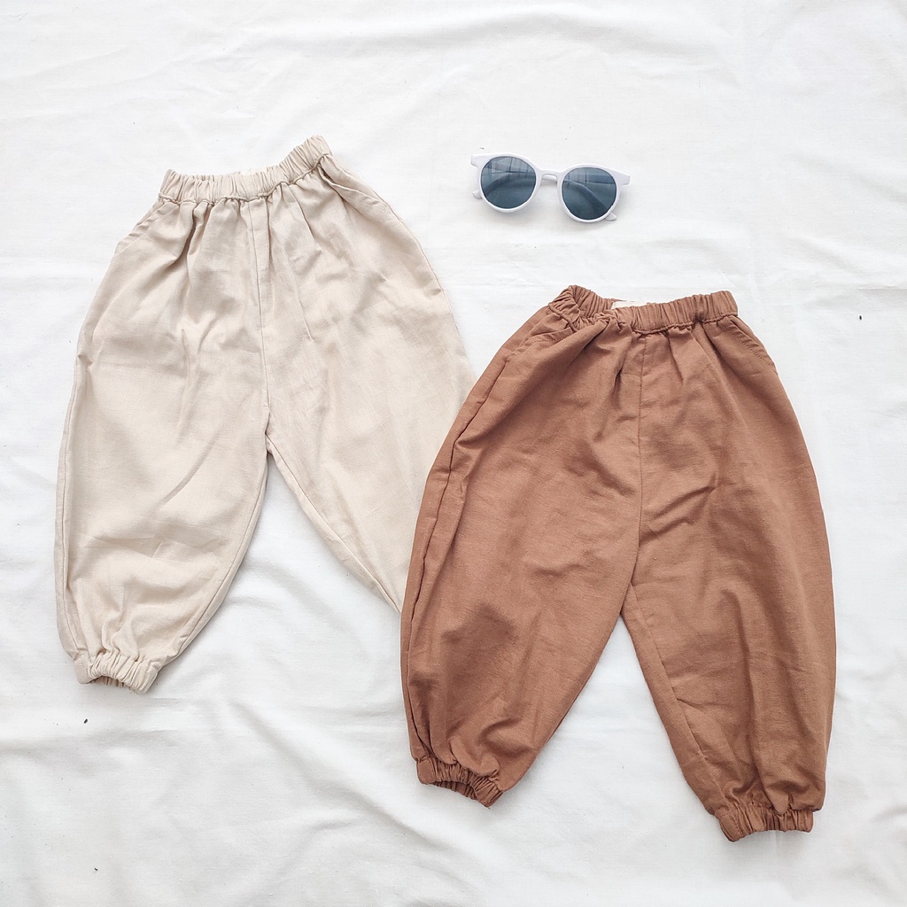 Littlepopy Jogger Pants - Celana Panjang Linen Korean Anak Laki-laki Cowo