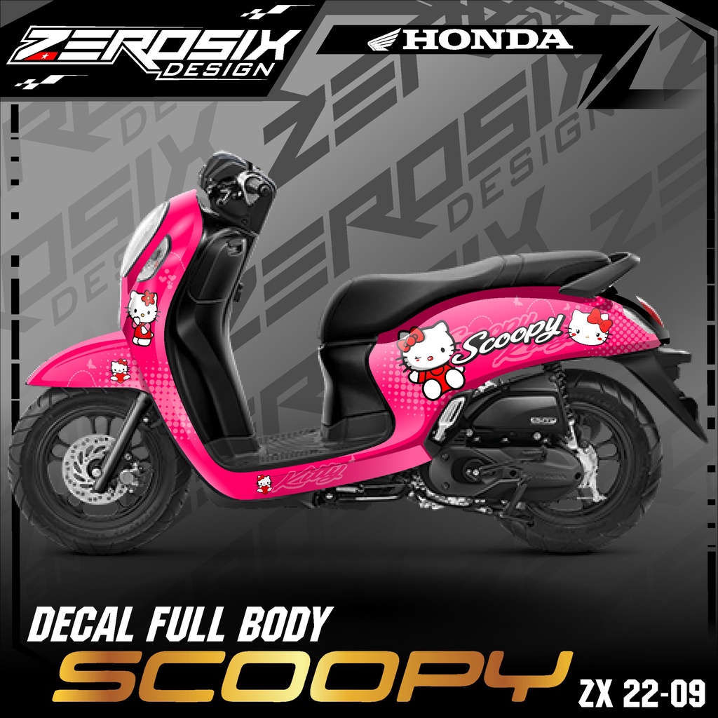 Decal Sticker Scoopy New 2021 - Stiker Scoopy Variasi Motor Termurah Motif HELLO KITTY
