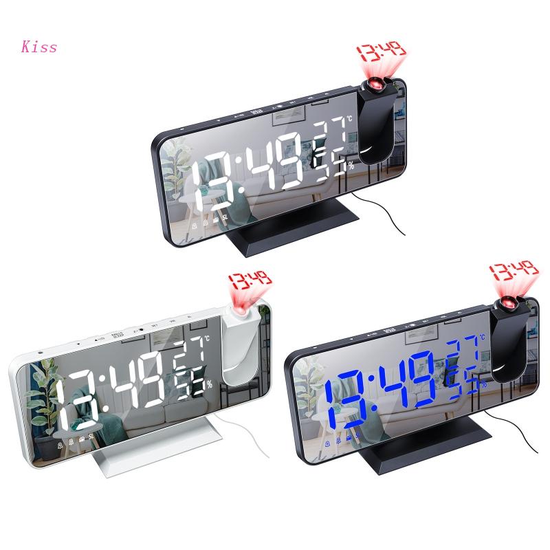 Kiss LED Proyektor Layar Plafon LCD Stopwatch Temp Alarm Clock Proyeksi Digital