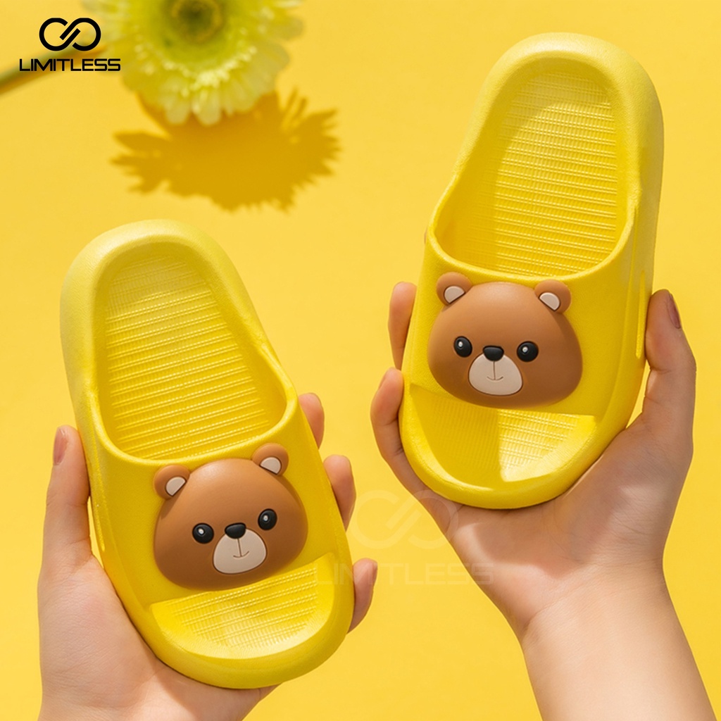 Sandal Slop Anak Lucu Empuk Sendal Anak Perempuan Slip On Unisex Karakter Cute Sandal Karet Anak Eva