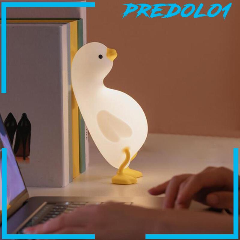 [Predolo1] Lampu Malam Bebek Lampu Silikon Sensor Sentuh Portable Untuk Tidur Kamar Tidur