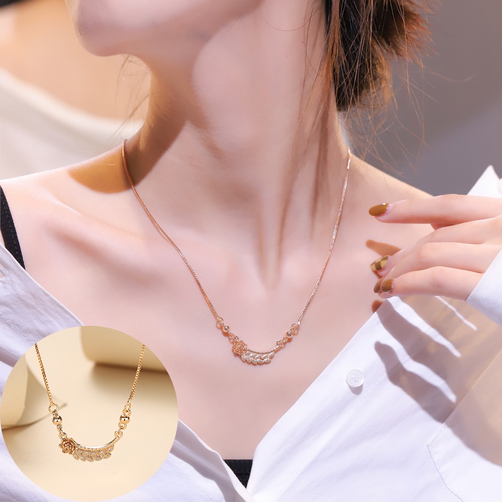 D.G.C✨Kalung Titanium Wanita Anti Karat Fashion Korean Style Kalung Emas Muda Liontin Anti Luntur Aksesoris Hijab Perhiasan Kalung Dewasa Murah D010