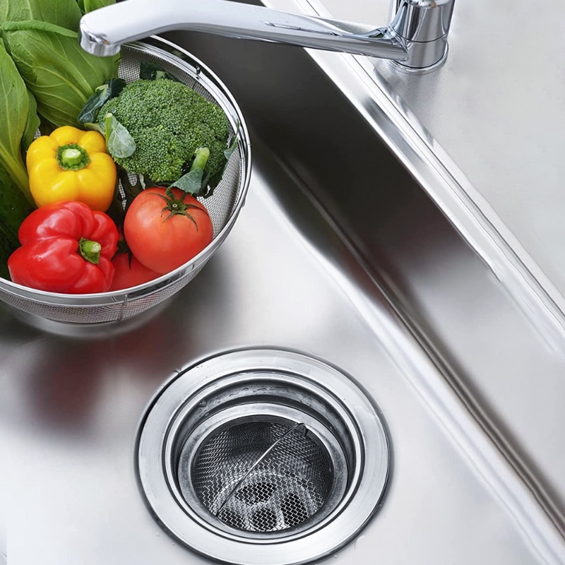 Saringan Sampah Wastafel Dapur Screen/Saringan Drainase Portable Tahan Lama Stainless Steel