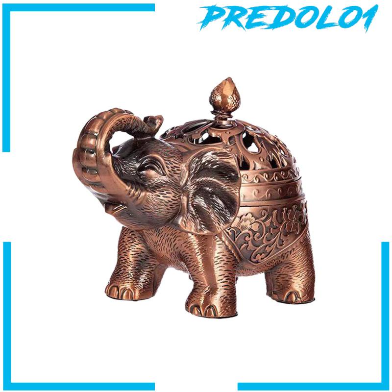 [Predolo1] Tempat Bahan Metal Ornamen Meja Burner Gajah Dengan Tutup