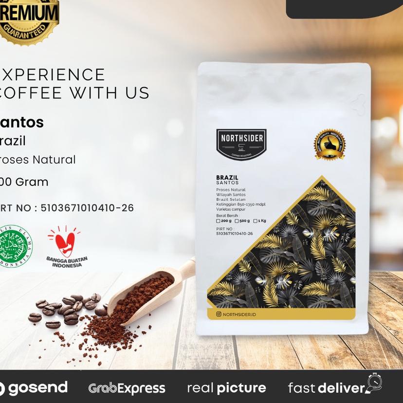 

➫ BIJI KOPI ARABIKA BRAZIL SANTOS NATURAL - 200GR NORTHSIDER COFFEE ➪
