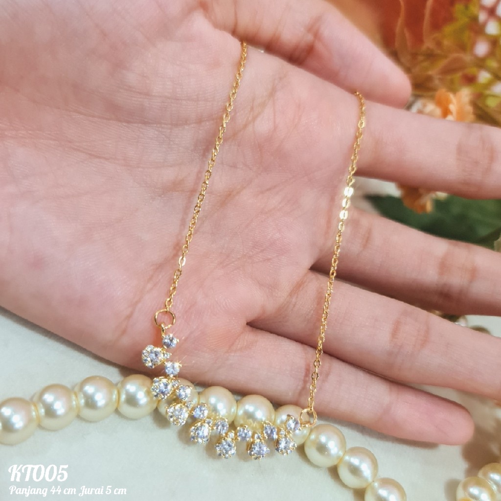 PGX Kalung Titanium Wanita Anti Karat Aksesoris Fashion Perhiasan Premium - KT005