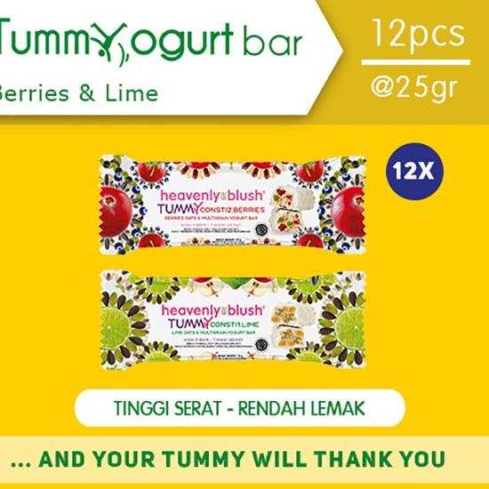 

➨ Yogurt Heavenly Blush Tummy Bar Berries dan Lime [12 Pcs x 25Gr] ✬