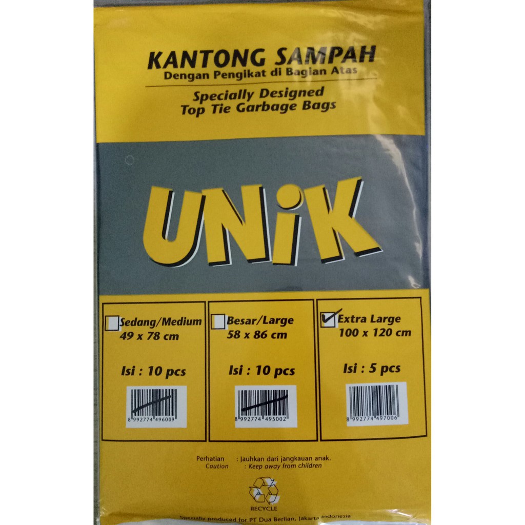 UNIK KANTONG SAMPAH XL 5'S