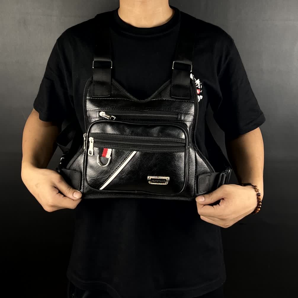 Tas Dada Kulit PU Leather Waterproof Original Polo Amstar Best Quality Chest Bag Chest Rig Bag Tas Rompi Ras Selempang Dada