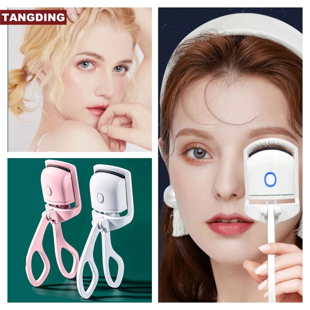 [COD Tangding] Penjepit Bulu Mata Elektrik Pemanas USB Charging Natural Eyelash Curling Clip Alat Makeup Tahan Lama
