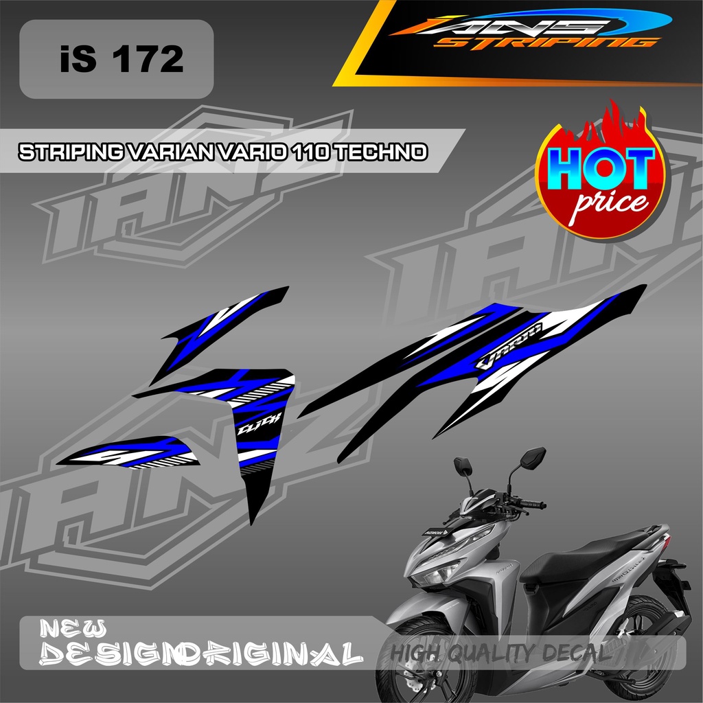 NEW STRIPING  TECHNO 110cc / DECAL VARIO TECHNO 110 OLD  SUDAH MENGGUNAKAN LAMINASI / STIKER KERETA VARIO TECHNO OLD IS172