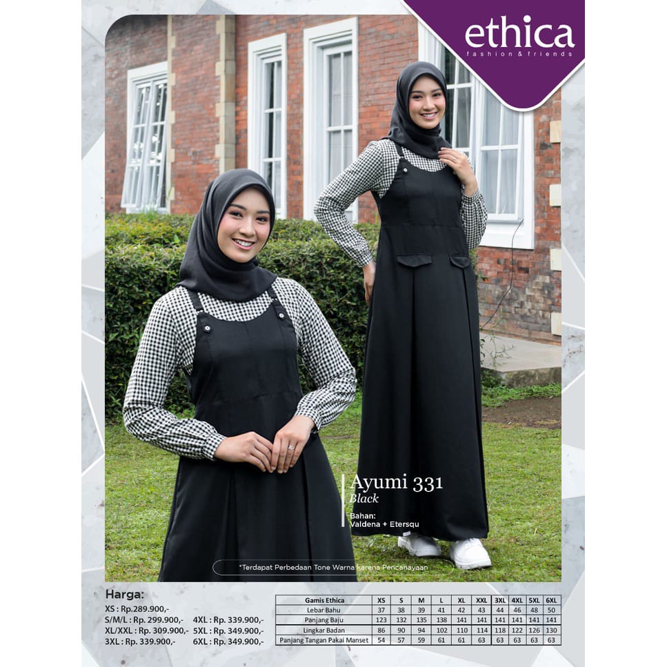 Gamis Dewasa Wanita Ayumi 331 Black