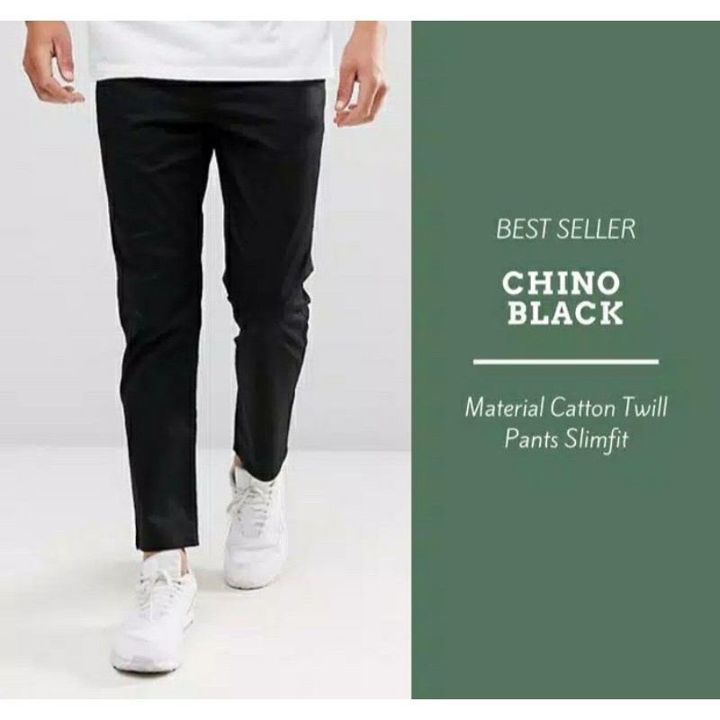 CELANA CINO Panjang Pria Slimfit KERJAHARIAN Santai Casual Formal Hitam Abu Cream Mocca Size 27-38