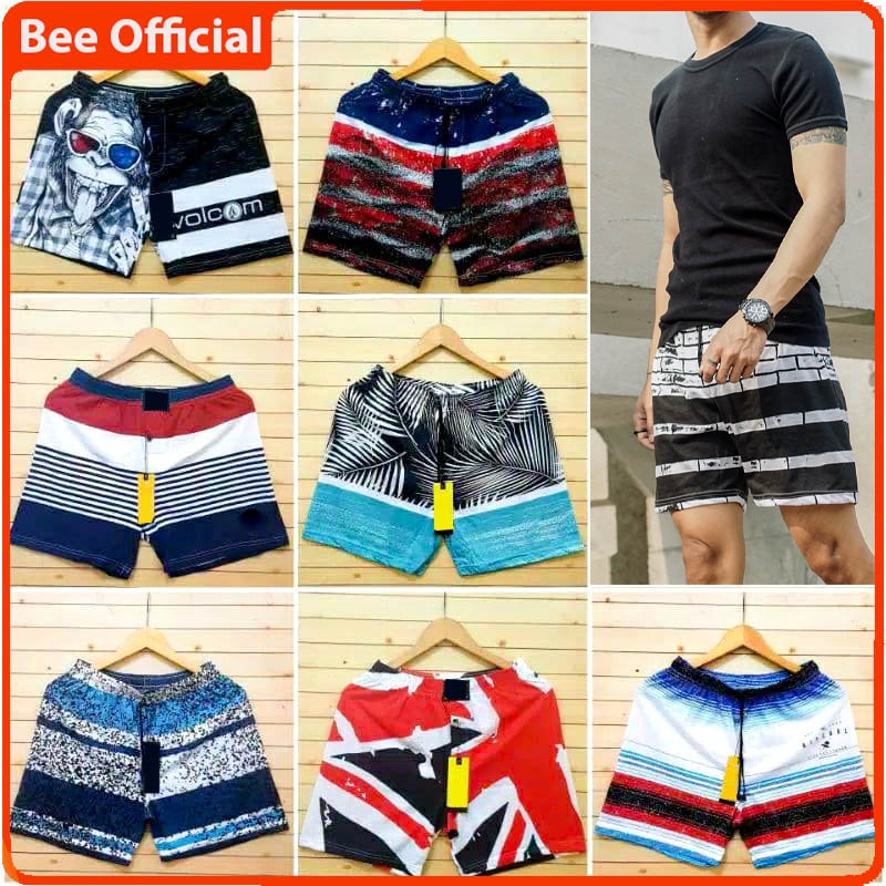 BEE - Celana Pendek Boxer Surfing Distro / Celana Pantai Kolor Renang Unisex Pria Wanita