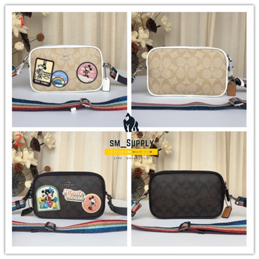 COACH TAS WANITA X DISNEY MOUSE CROSSBODY SLING CAMERA BAG 28344 31349 - 28344/Cokelat