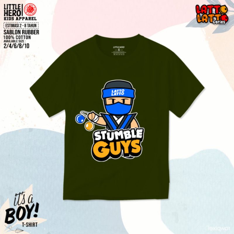 2-8 Tahun Kaos Anak Lato Lato Series by LITTLE HERO | Kaos Anak Motif Lato Lato VIRAL