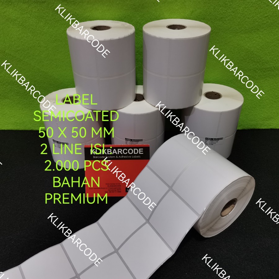 

MURAH label barcode semicoated sticker,5x5 cm, 50 x 50 mm,isi 2000 pc,ok kak MURAH
