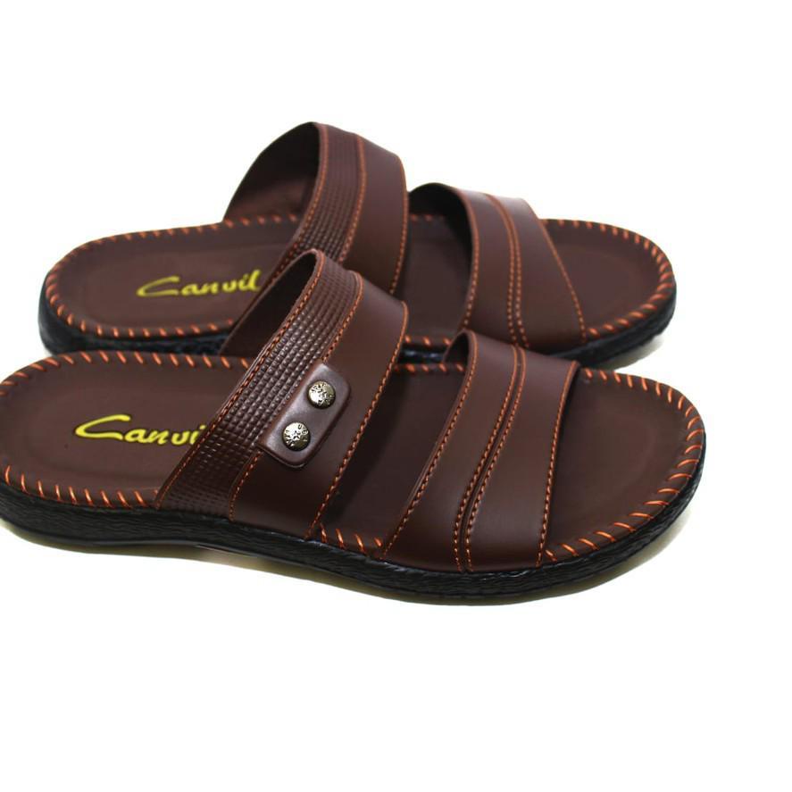 ➩ (BISA COD) SANDAL KULIT PRIA CARVIL SEPATU SANDAL SANDAL SLOP PRIA ▲