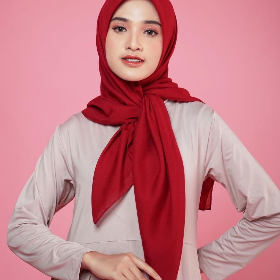 ✥ Elzatta Jilbab Segi Empat Voal Polos Keiva Vabira ✲