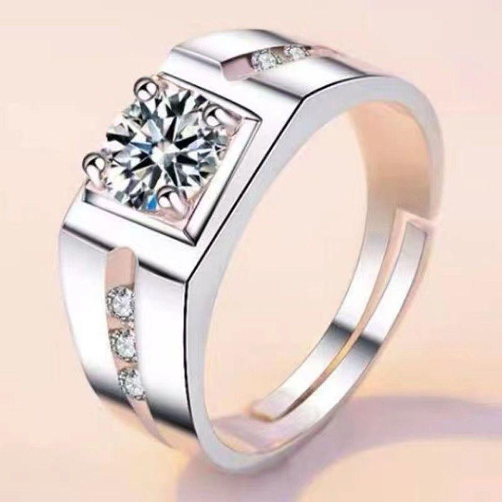 Mxbeauty Cincin Pasangan Trendi Indah Hati Romantis Hadiah Hari Valentine Sudut Bulan Niche Deign Alloy Gaya Korea Ring