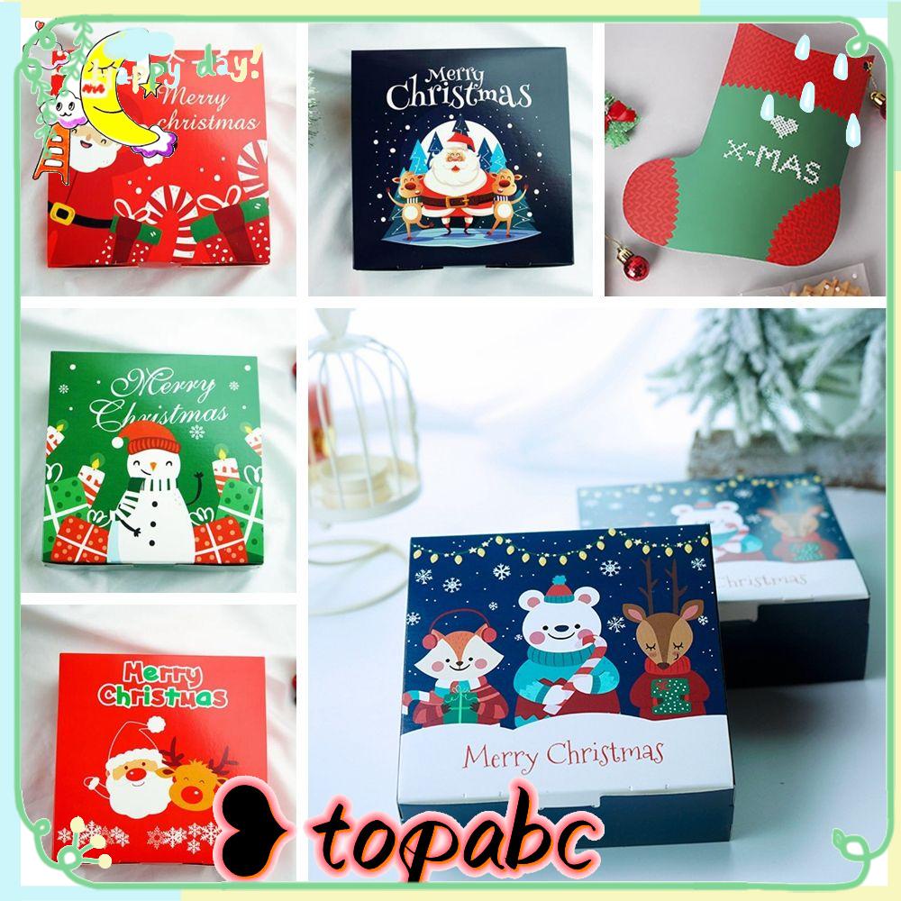 Top1/3/5pcs Gift Box Natal Kado Untuk Teman Cookie Box Rusa Merry Christmas