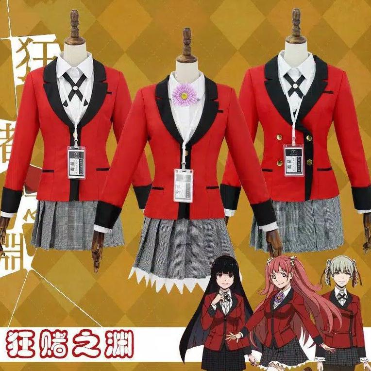 RESTOCK B33 Kakegurui Jabami Yumeko/Saotome Mary/Momobami Ririka/Kirari/Suzui Seifuku Cosplay Costum