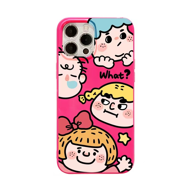 IPHONE Ins Pola Lucu Jelek Cocok Untuk Iphone14 14pro 14plus 13 13mini 13pro 13prm iPhone12 7Plus 8Plus Xr XS 13 12mini Pro Max Empat Sudut Casing Ponsel Tahan Guncangan