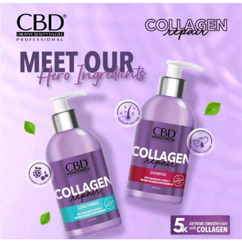 CBD COLLAGEN HAIR MASK TREATMENT REPAIR SHAMPOO / CONDITIONER 250ML