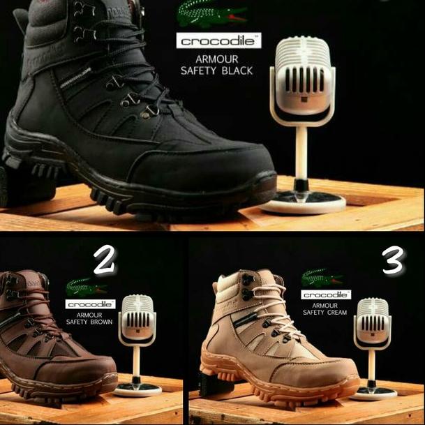 ♩ sepatu pria boots sapety armor crocodile armour morisey boot original handmade ☁