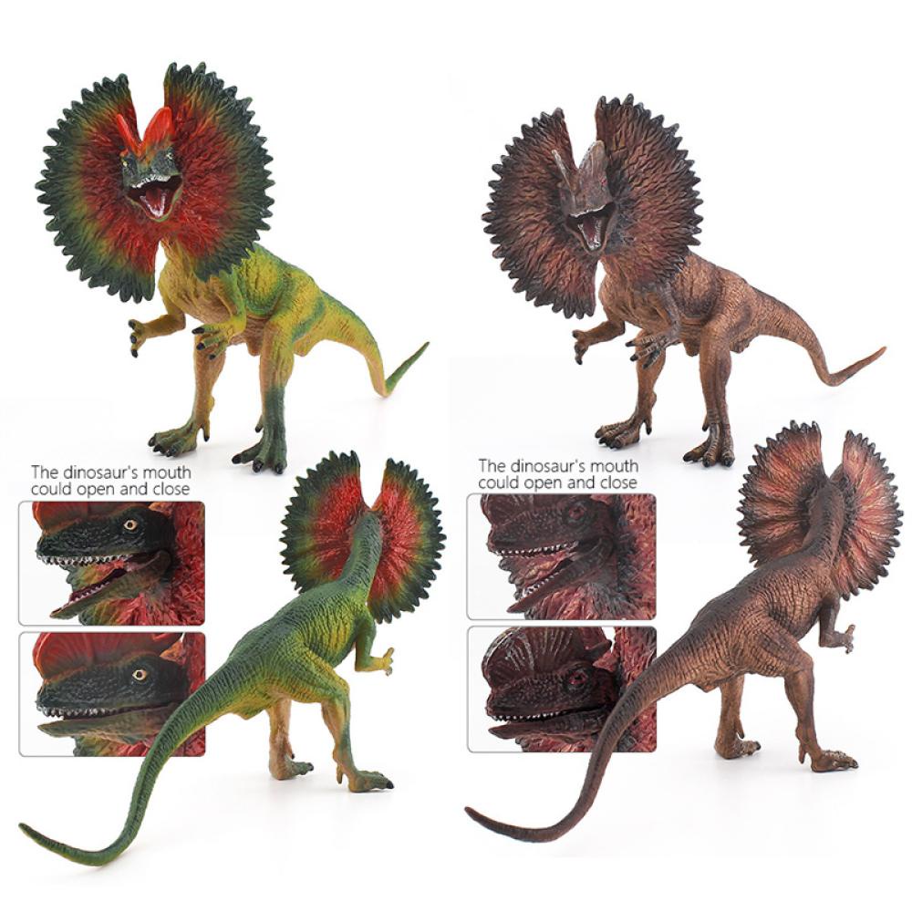 Timekey Jurassic Mainan Simulasi Dinosaurus PVC Action Figure Model Dino Mainan Manusia Hidup Dilophosaurus Dinosaurus Ornamen K3X6