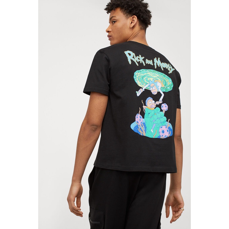 Regular Fit T-shirt(H&M ORIGINAL 100%)Black/Rick and Morty