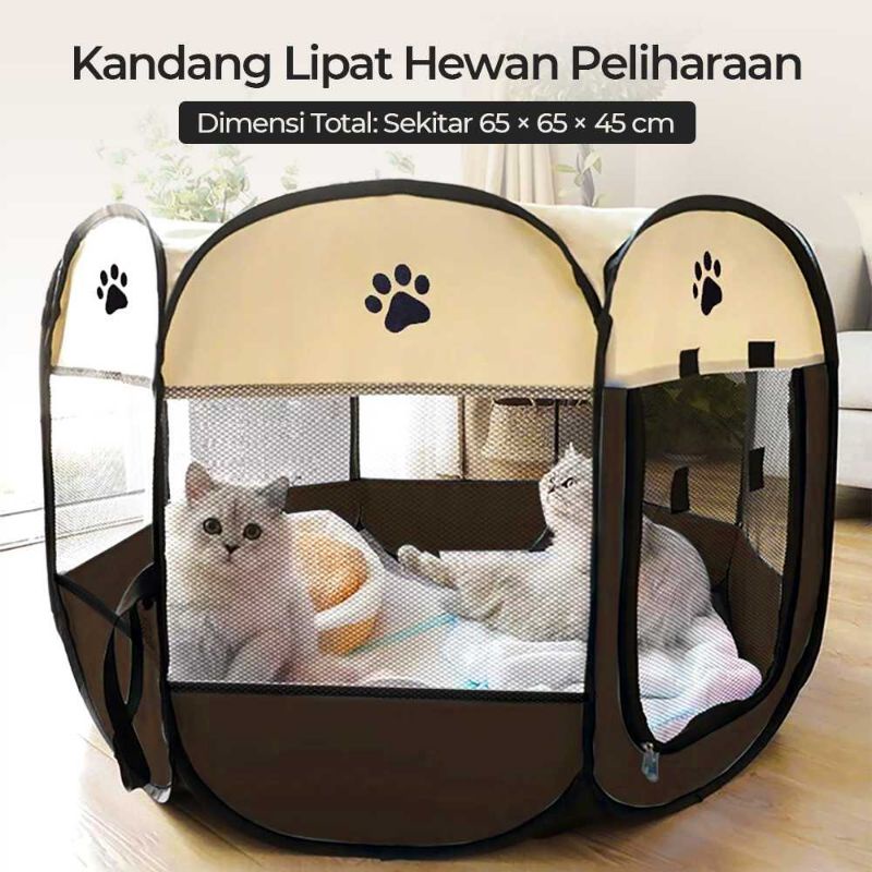 VOOPET Kandang Lipat Hewan Peliharaan Pet Cage Folding Small - WL00 warna Biru atau warna coffee