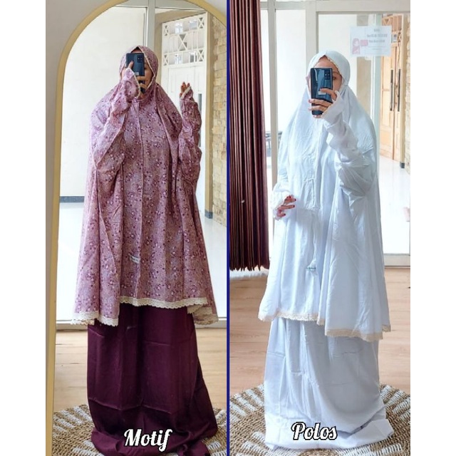 mukena atas bawah berlengan adawiyah/mukena adawiyah/mukena dewasa/mukena terbaru/mukena renda/muken