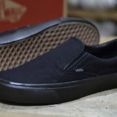 (BONUS KAOSKAKI) SEPATU VANS SLIPON OG BLACK WHITE - VANS Slip On OG HITAM PUTIH PRIA WANITA / SEPAT