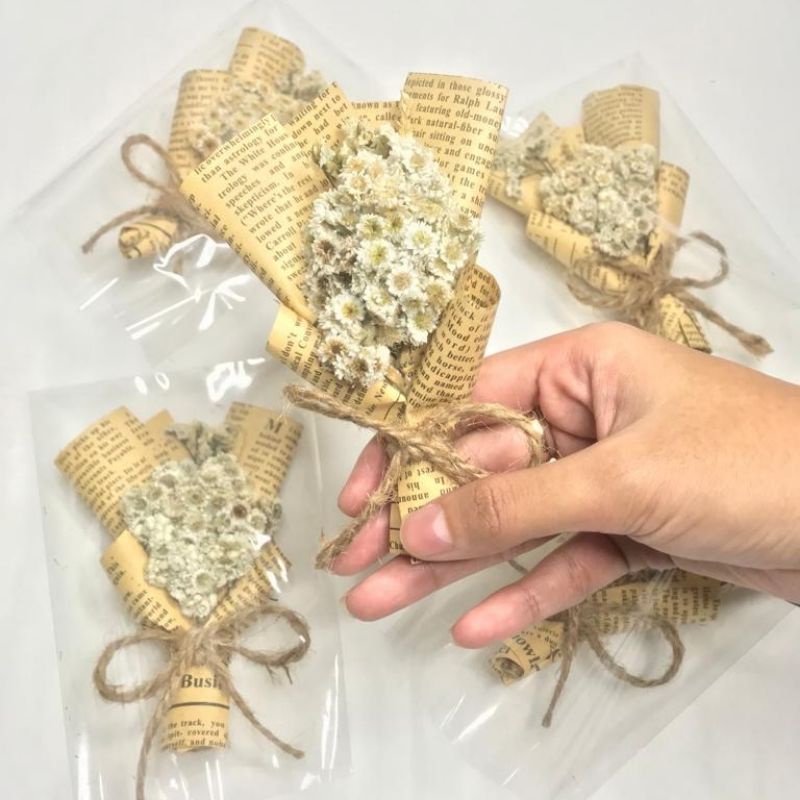 Mini buket mini bunga kering hiasan hampers